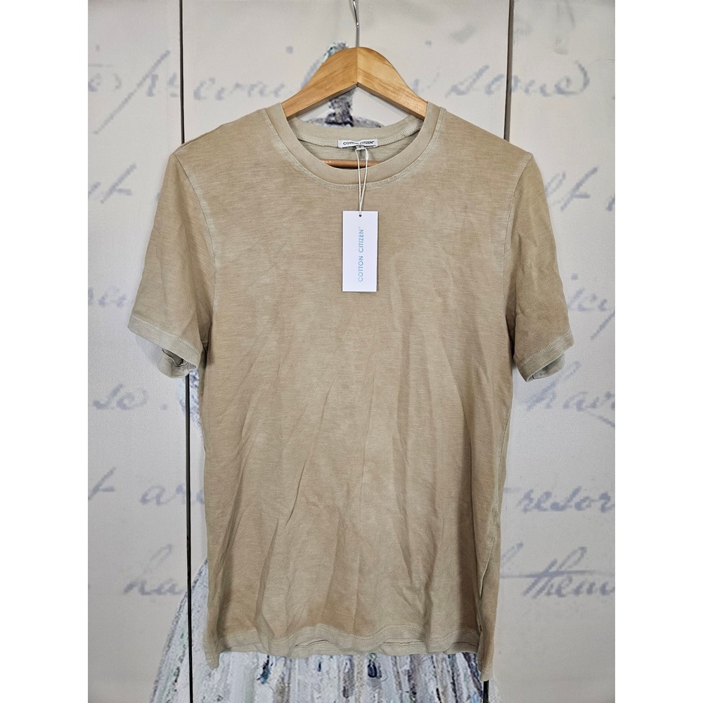 Cotton Citizen Mens Standard Tee Khaki Tan Slub Cotton T-Shirt Made in USA S NEW